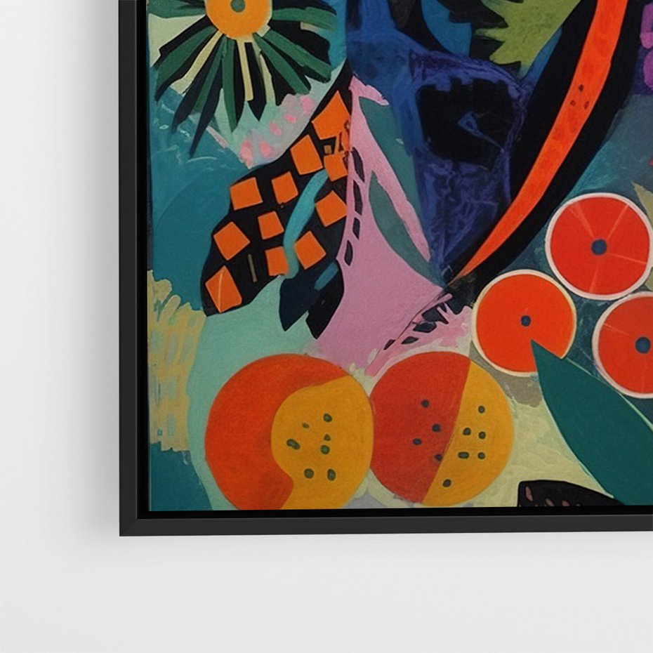 Obraz w ramie 70x100 - Echa Nietuzinkowych Wzorców - abstrakcyjny obraz olejny, jak picasso - rama czarna