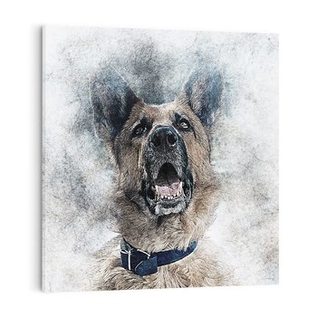 Obraz na płótnie 70x70 - Pies - wierny towarzysz - pies, sztuka