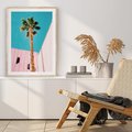 Plakat w ramie 30x40 - Palma w Miami - palma, miami - rama drewno