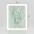 Plakat bez ramy 40x50 - Spokojne Objęcia Natury - abstrakcja, zielony szkic