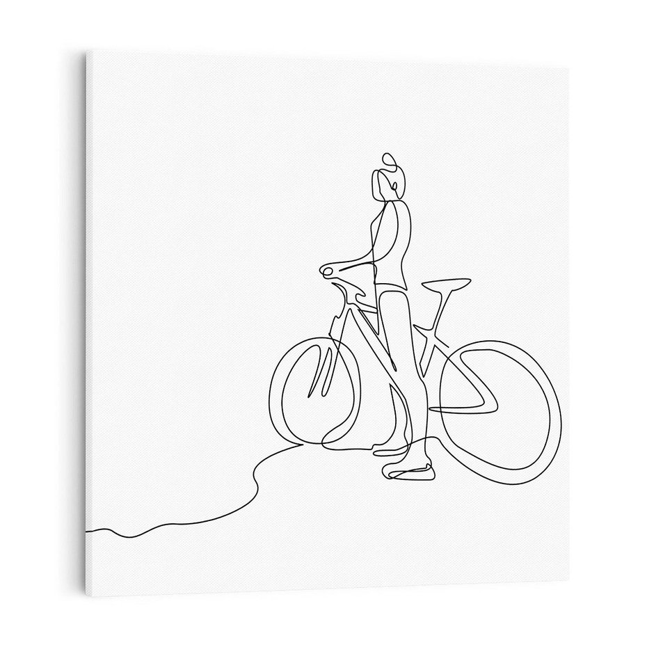Obraz na płótnie 70x70 - Minimalistyczna Przejażdżka - szkic, minimalizm