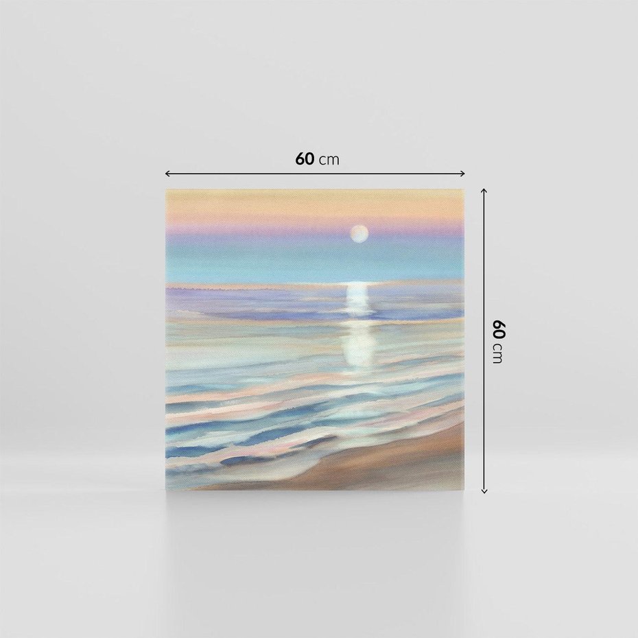 Obraz na płótnie 60x60 - Witraże roziskrzonych myśli - akwarela, zamglony wschód słońca