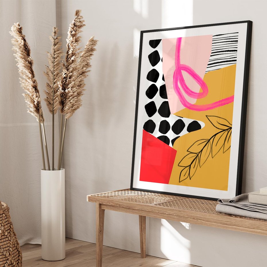 Plakat bez ramy 21x30 - Księga Form i Plam - abstrakcyjna kompozycja, różne tekstury