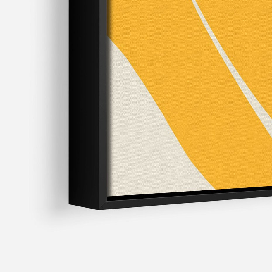 Obraz w ramie 70x100 - Migocące Formy - abstrakcyjny minimalistyczny obraz, żółta papryczka - rama czarna