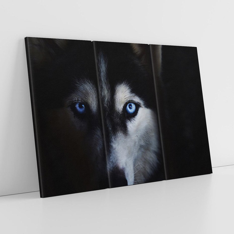 Obraz na płótnie 120x80 - Wilk i husky: siła przyjaźni - wilk, husky