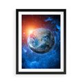 Plakat w ramie 50x70 - Planeta w nieskończoności - ziemia, kosmos - rama czarna