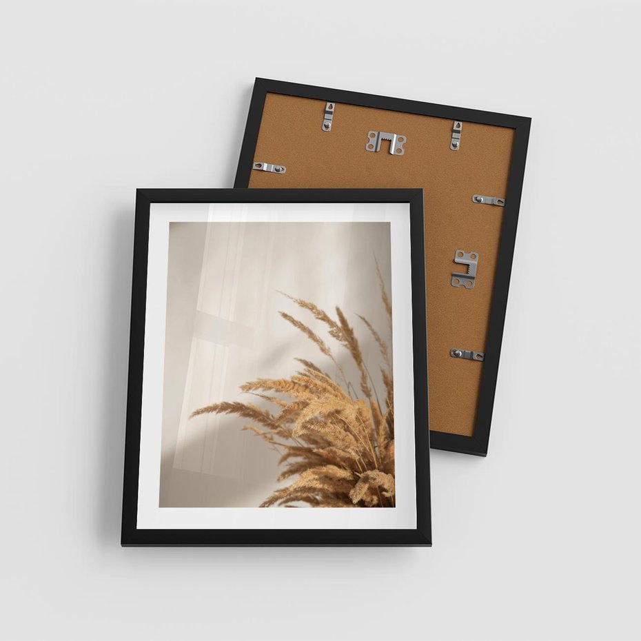 Plakat w ramie 40x50 - Swobodne trawy boho - boho, suche - rama czarna