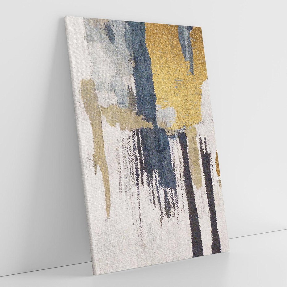 Obraz na płótnie 70x100 - Odyseja w świetle i cieniu - abstrakcja, porysowana ściana