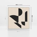 Obraz w ramie 80x80 - Rozkwitająca Abstrakcja - abstrakcyjne geometryczne kształty, minimalizm - rama biała