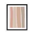Plakat w ramie 40x50 - Tęczowa Zgaszona Aura - abstakcyjne tęczowe pasy, delikatne odcienie beżu - rama czarna