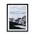 Plakat w ramie 50x70 - Malowniczy Krajobraz ze Śniegiem - góry, śnieg - rama czarna