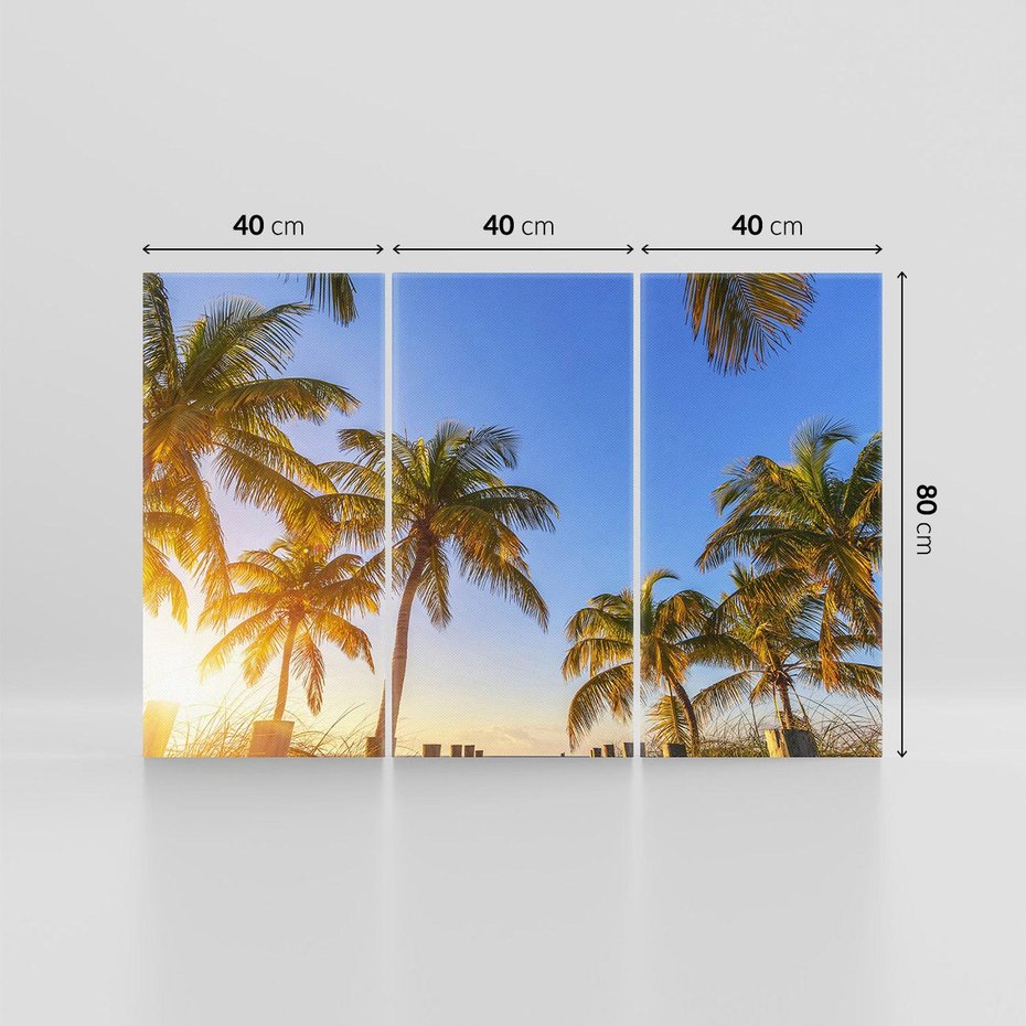 Obraz na płótnie 120x80 - Rajskie palmy w tropikalnym raju - palmy, tropiki