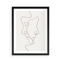 Plakat w ramie 50x70 - Jedna Linia, Dwie Twarze - minimalistyczny plakat, dwie twarze - rama czarna