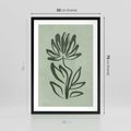Plakat w ramie 50x70 - Zieleń Wyjątkowego Ukojenia - zielona abstrakcja, zgaszona zieleń - rama czarna