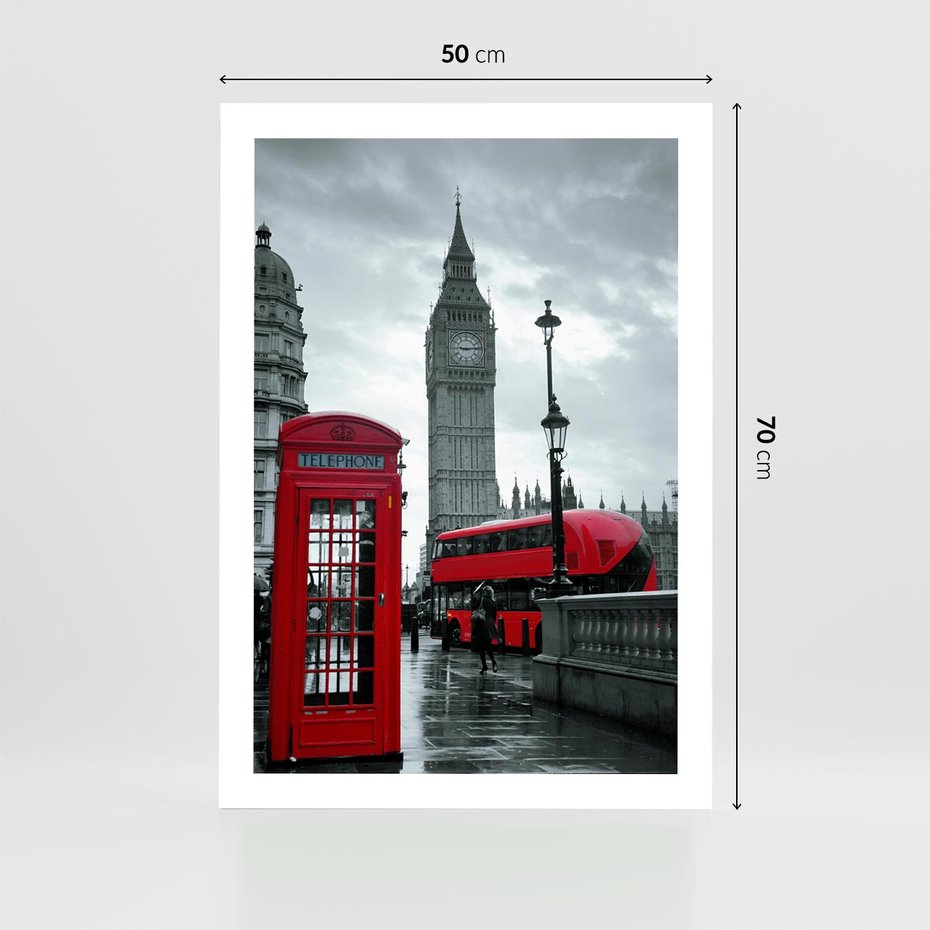 Plakat bez ramy 50x70 - Uliczka z charakterystyczną budką w Londynie - Londyn, budka