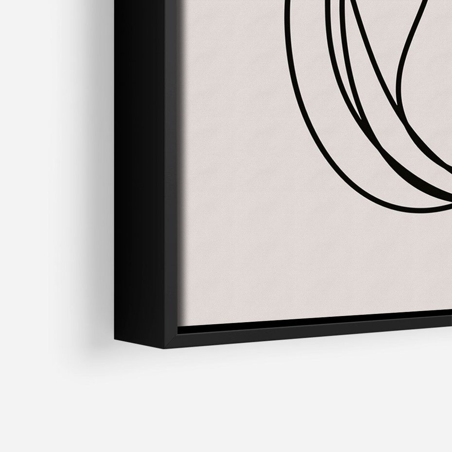 Obraz w ramie 50x70 - Abstrakcyjne Harmonie - abstrakcyjne szkicowane linie, minimalizm - rama czarna