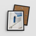 Plakat w ramie 40x50 - Powitanie Wyspy - Santorini, drzwi - rama czarna