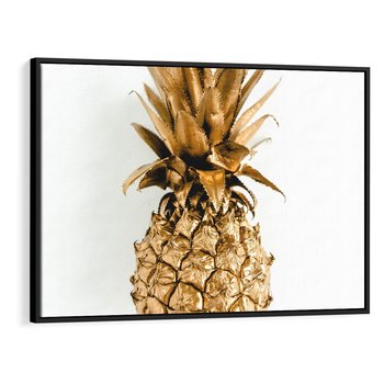 Obraz w ramie 70x50 - Ekskluzywny Akcent - złoty, ananas - rama czarna
