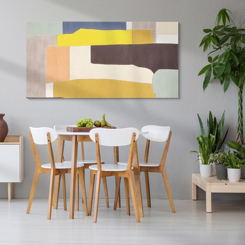 Obraz na płótnie 140x70 - Pasy Abstrakcji - kolorowe pasy, plamy koloru