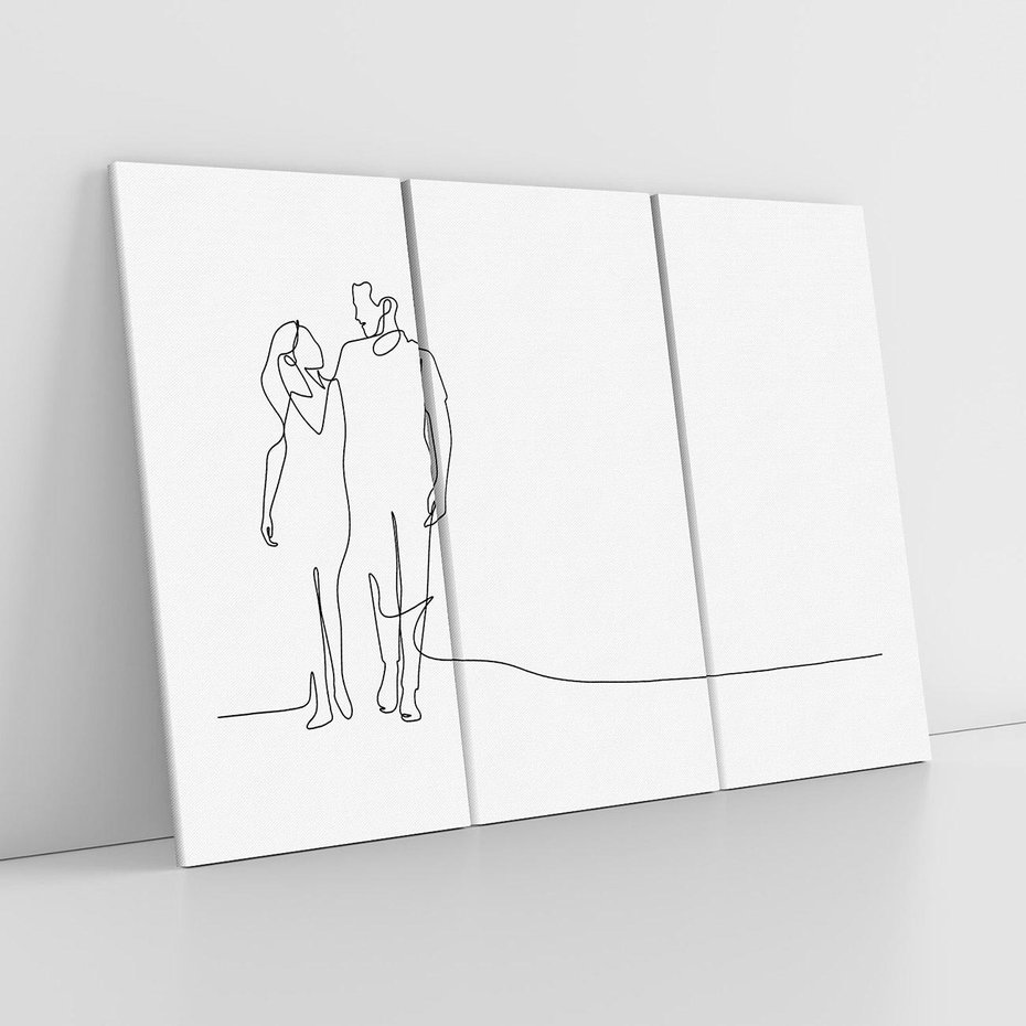 Obraz na płótnie 120x80 - Wspólne Kroki - line art, szkic