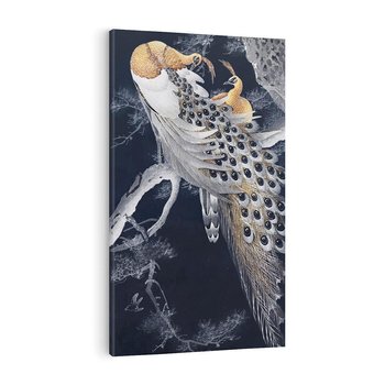 Obraz na płótnie 50x70 - Japońskie Pawie - japońska grafika, pawie