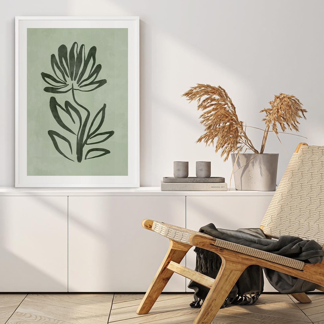 Plakat bez ramy 30x40 - Zieleń Wyjątkowego Ukojenia - zielona abstrakcja, zgaszona zieleń