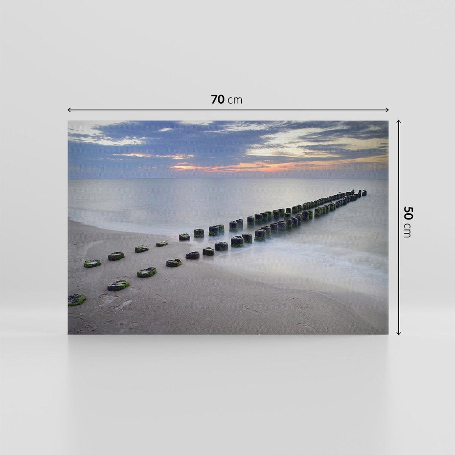 Obraz na płótnie 70x50 - Plaża Morskiej Błogości - plaża, morze