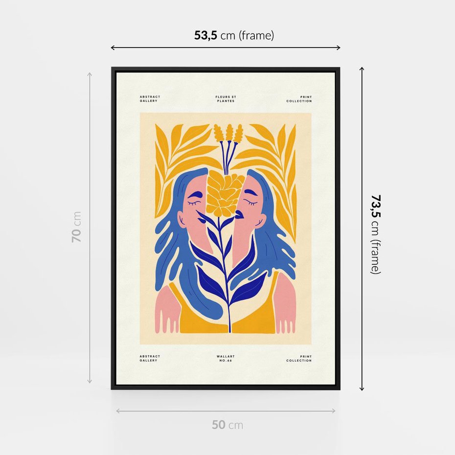 Obraz w ramie 50x70 - Roztopione Granice - nowoczesna sztuka, abstrakcja - rama czarna