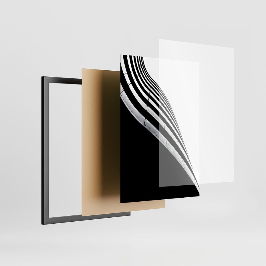 Zestaw obrazy w ramie 30x40 galeria - Architektura, czarno, biały, miasto - rama czarna