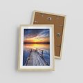Plakat w ramie 30x40 - Zachód słońca na pomostcie - pomost, zachód - rama drewno