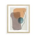 Plakat w ramie 40x50 - Rozkwitająca Akwarelowa Inspiracja - geometryczne elementy, stonowane ziemiste kolory - rama drewno