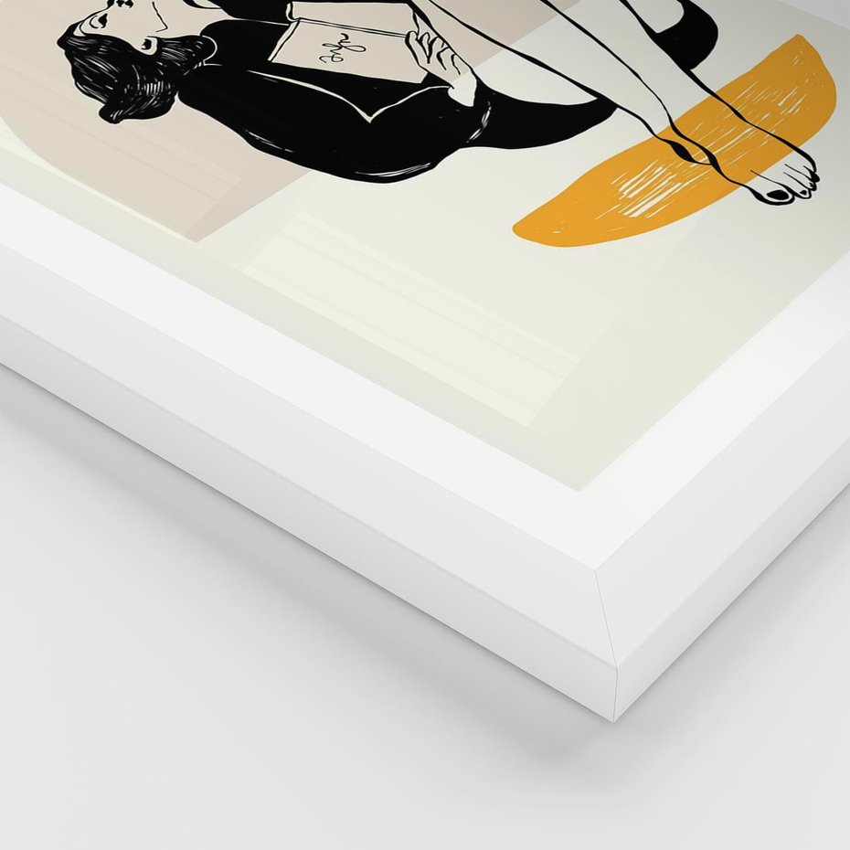 Plakat w ramie 30x40 - Kształt Kobiecego Portretu - grafika, kobieta - rama biała