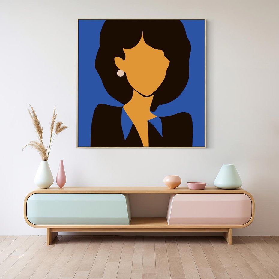 Obraz w ramie 50x50 - Modernistyczne Wibracje - sztuka nowoczesna, plakat - rama drewno