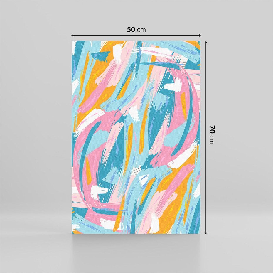 Obraz na płótnie 50x70 - Refleksje w krainie abstrakcji - abstrakcja, energiczne pociągnięcia pędzla