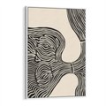 Obraz w ramie 70x100 - Harmonijne Kształty - abstrakcyjne ryciny, czarno biały - rama biała