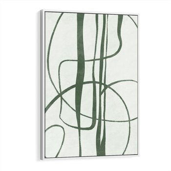 Obraz w ramie 70x100 - Zielony Spokój - zielona abstrakcja, spokojny plakat - rama biała