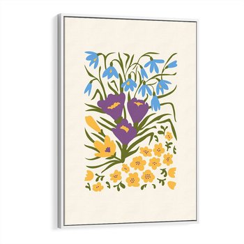 Obraz w ramie 80x120 - Kwiatowe Przenikanie - kwiaty, sztuka nowoczesna - rama biała