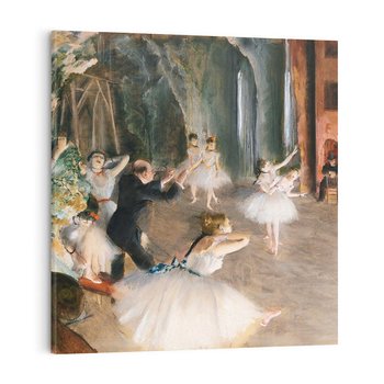 Obraz na płótnie 50x50 - The Rehearsal Onstage (1874), Edgar Degas - Reprodukcja - reprodukcja, obraz na płótnie