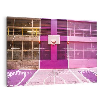 Obraz na płótnie 120x80 - Boisko Koszykówki - Pasja Sportowego Ducha - boisko, koszykówka