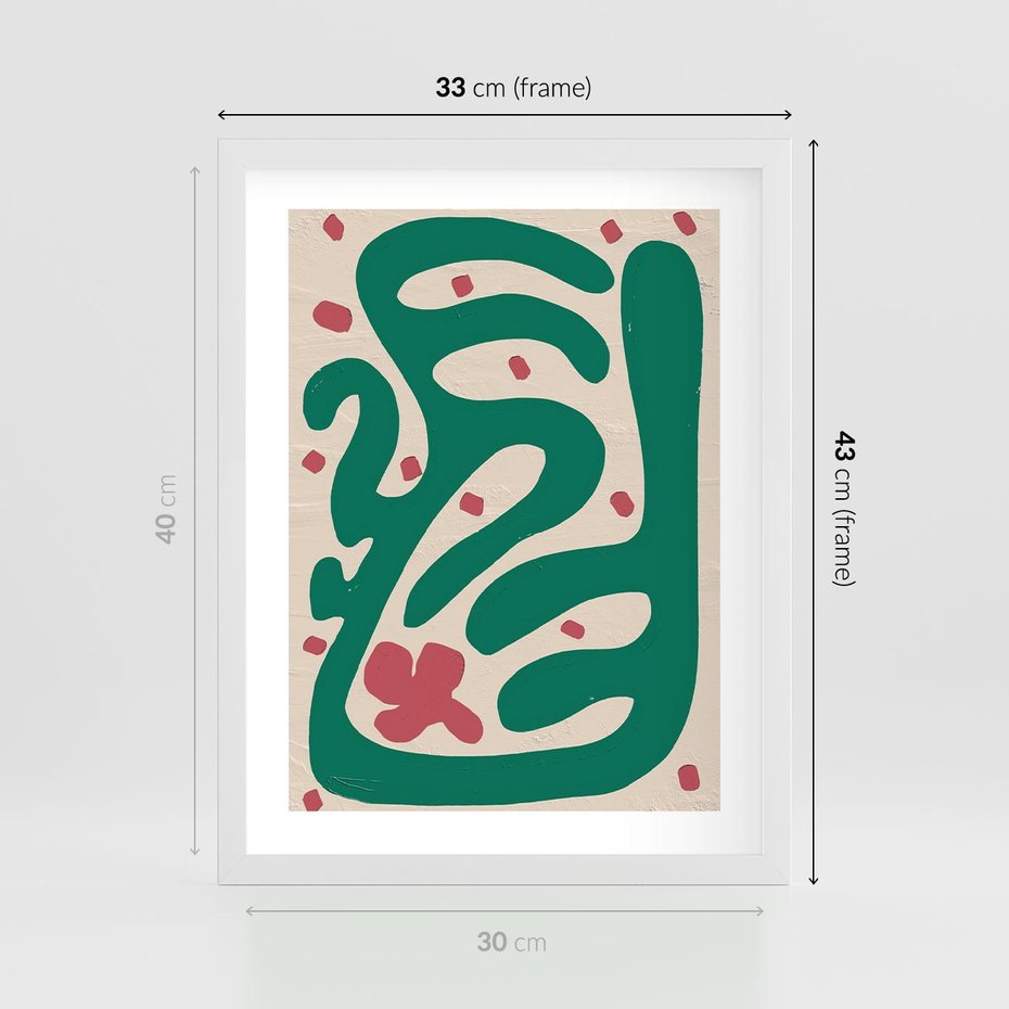 Plakat w ramie 30x40 - Boho Widoki - abstrakcyjny obraz, plakat - rama biała