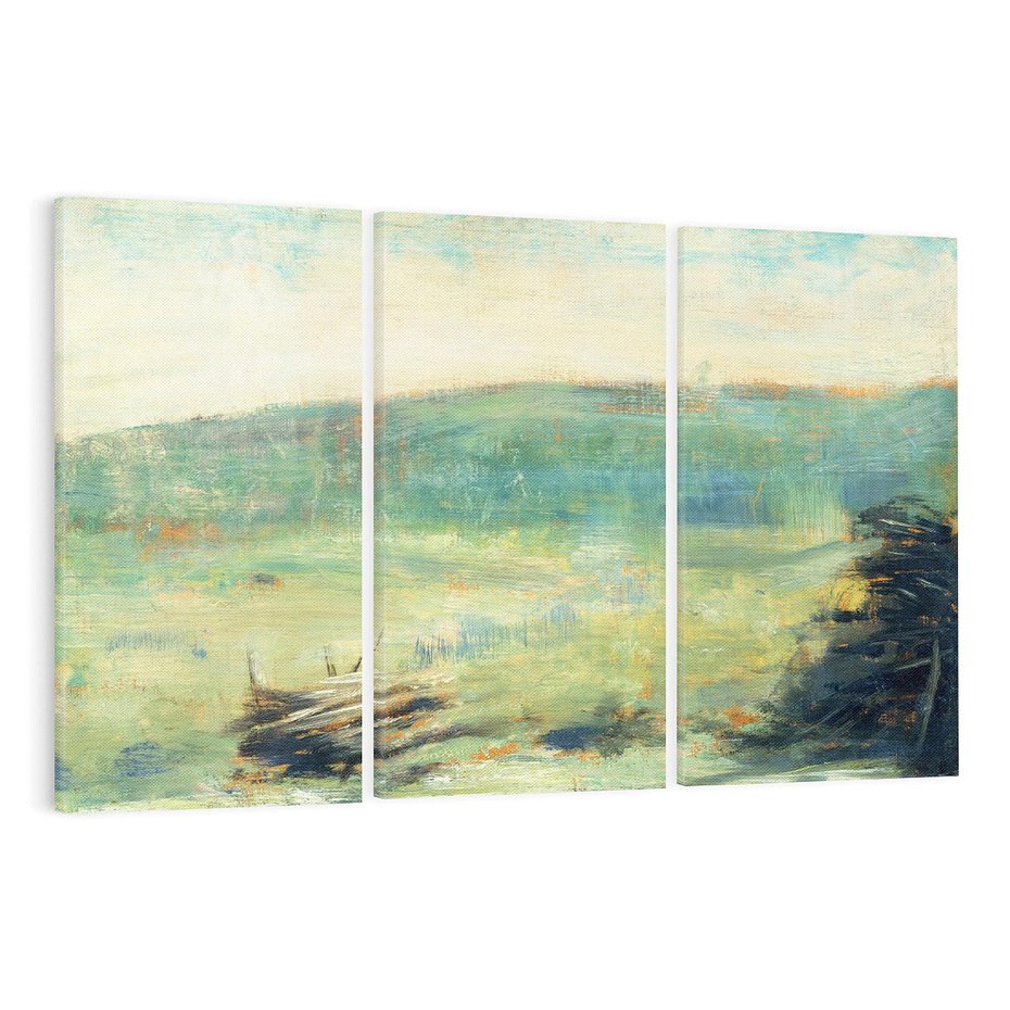 Obraz na płótnie 120x80 - "Pejzaż w Saint-Ouen" (1886–1888) Georges Seurat - Repodukcja - reprodukcja, obraz na płótnie