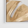 Obraz w ramie 50x50 - Natury Szlachetność - złote, liście - rama biała