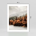 Plakat bez ramy 40x50 - Jesienna Mgła - las, góry