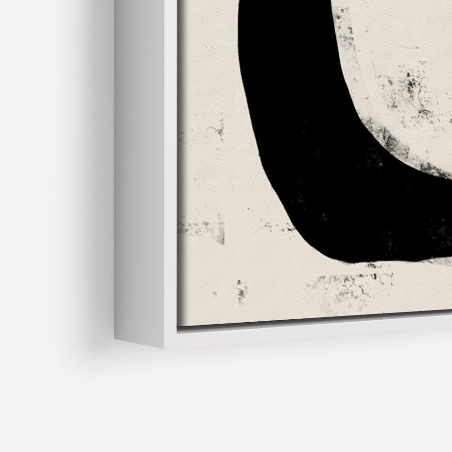 Obraz w ramie 80x120 - Wnętrza Kształtów - abstrakcja, minimalizm - rama biała