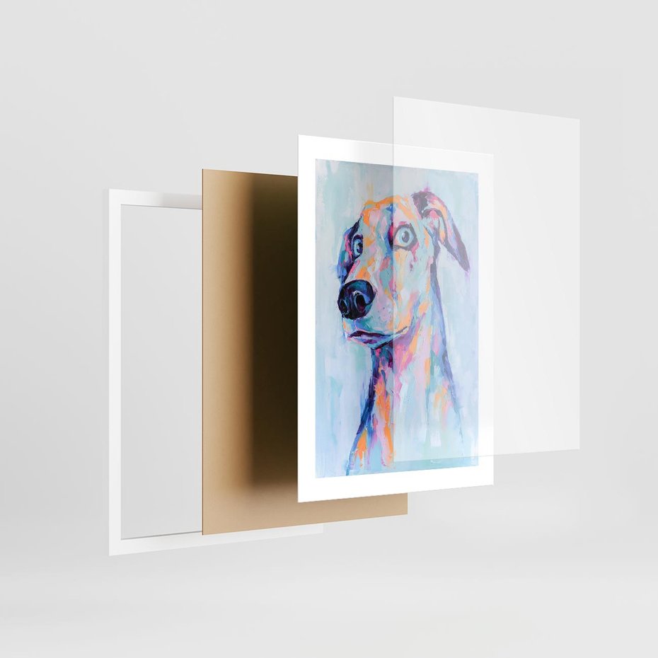 Plakat w ramie 30x40 - Cześć! Jak się Masz? - obraz olejny, zabawna sztuka - rama biała