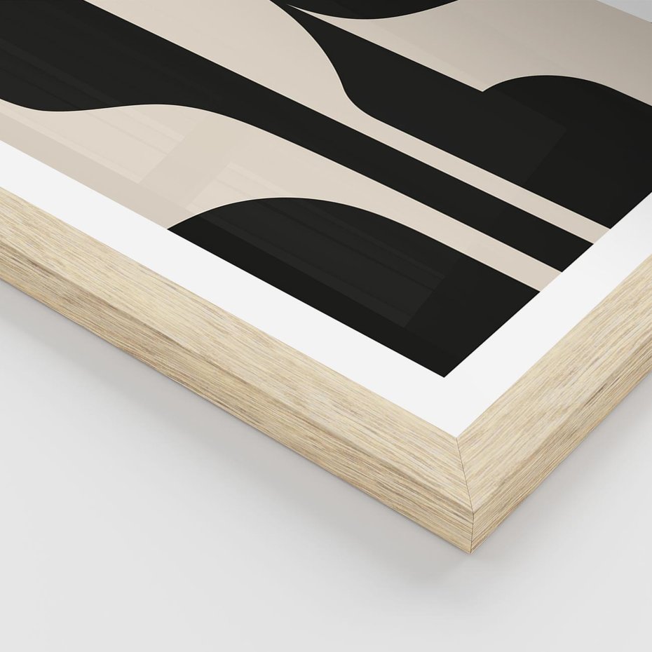 Plakat w ramie 40x50 - Abstrakcyjne Linie - boho plakat, rycina - rama drewno