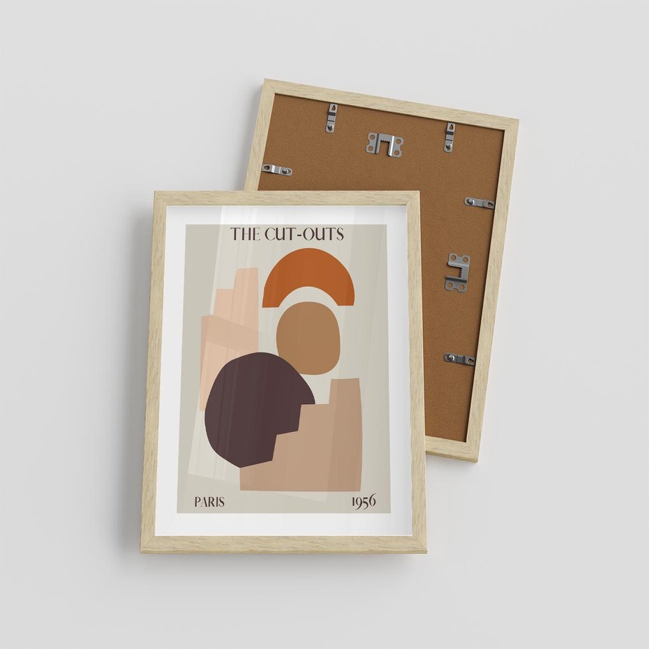 Plakat w ramie 30x40 - Boho Urok: Plakat z Kolorem Ziemi i Typografią - boho grafika, kolory ziemi - rama drewno