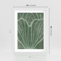 Plakat w ramie 30x40 - Zieleń Kształtująca Spokój - zielony plakat, roślinne inspiracje - rama biała