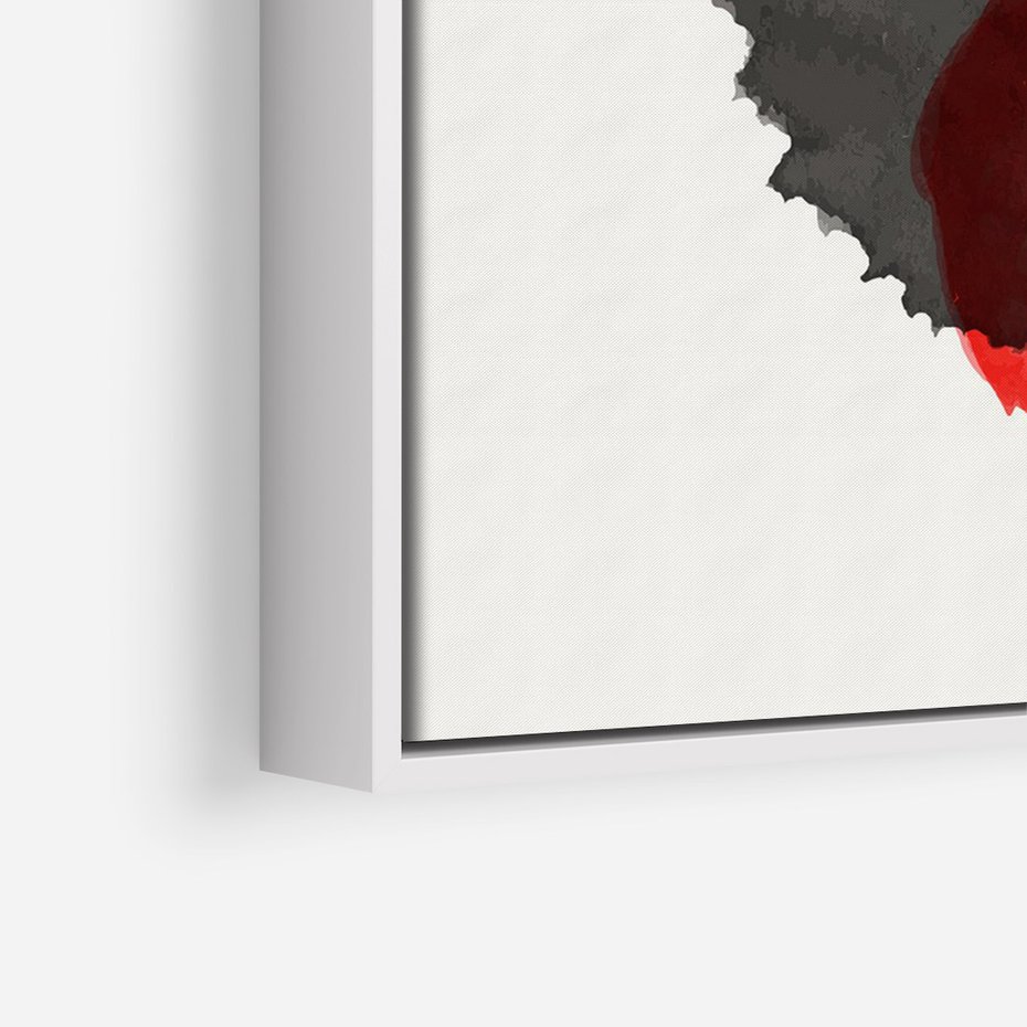 Obraz w ramie 70x100 - Wibracje Linii - abstrakcyjne nieregularne plamy, czarny - rama biała