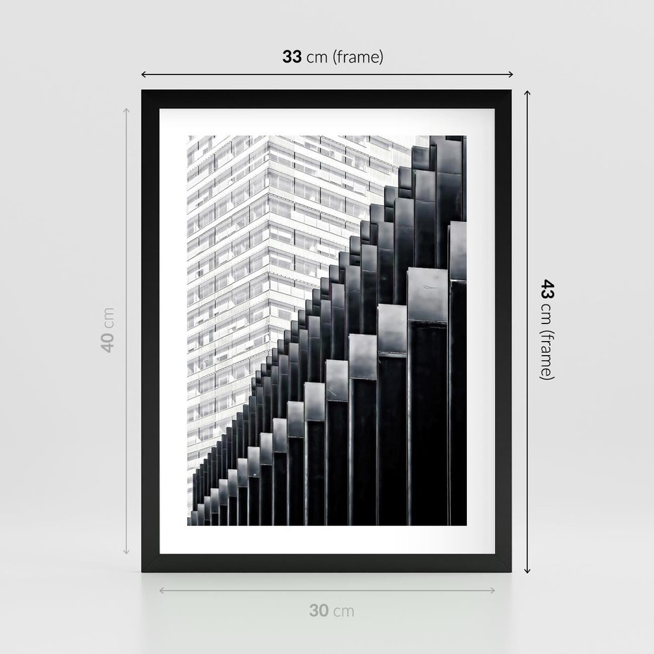 Plakat w ramie 30x40 - Architektura Stopniowa - architektura, budynki - rama czarna
